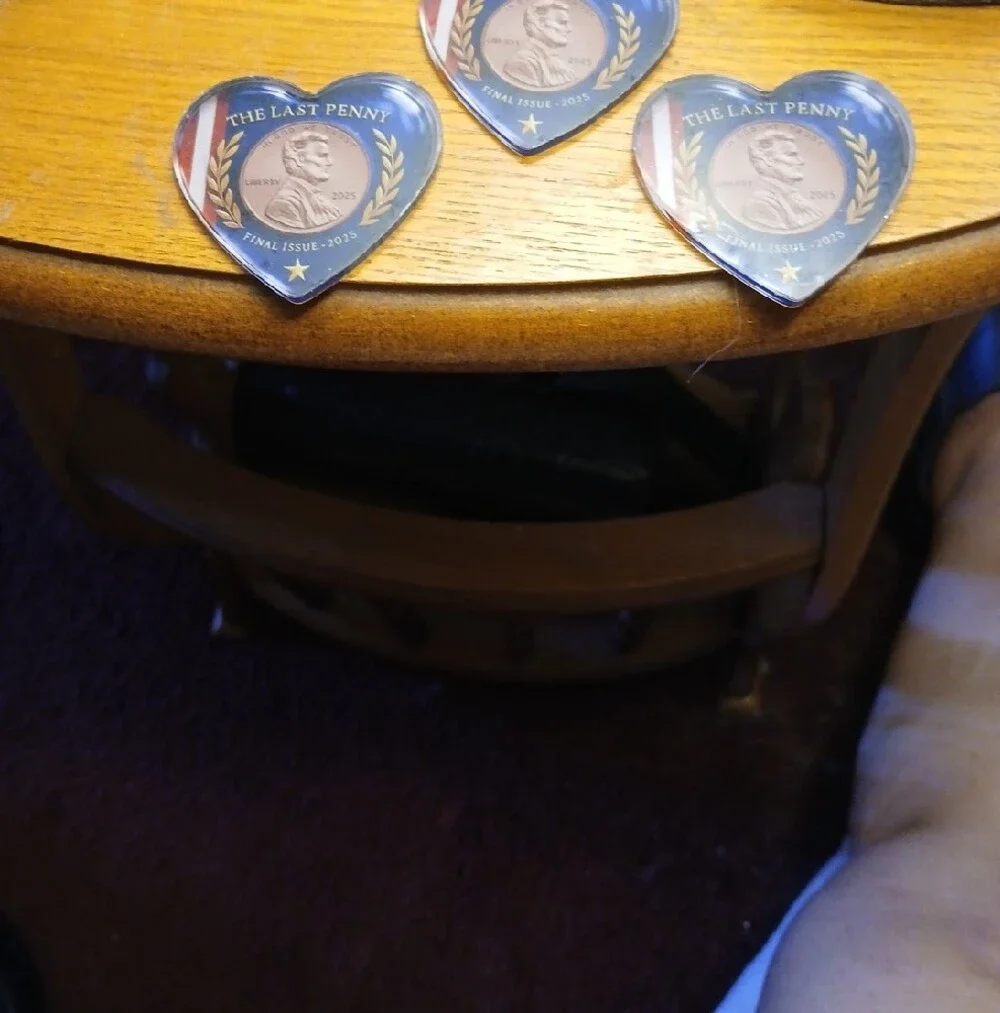 Heart-Shaped 'The Last Penny' Decorative  - Blue Set Of 3